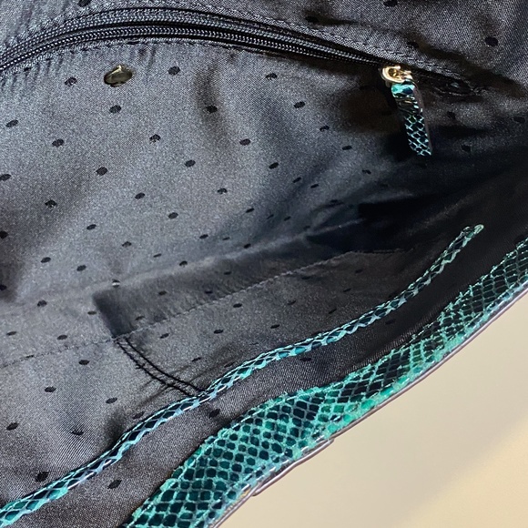 Kate Spade teal and black envelope clutch handbag - Picture 4 of 9